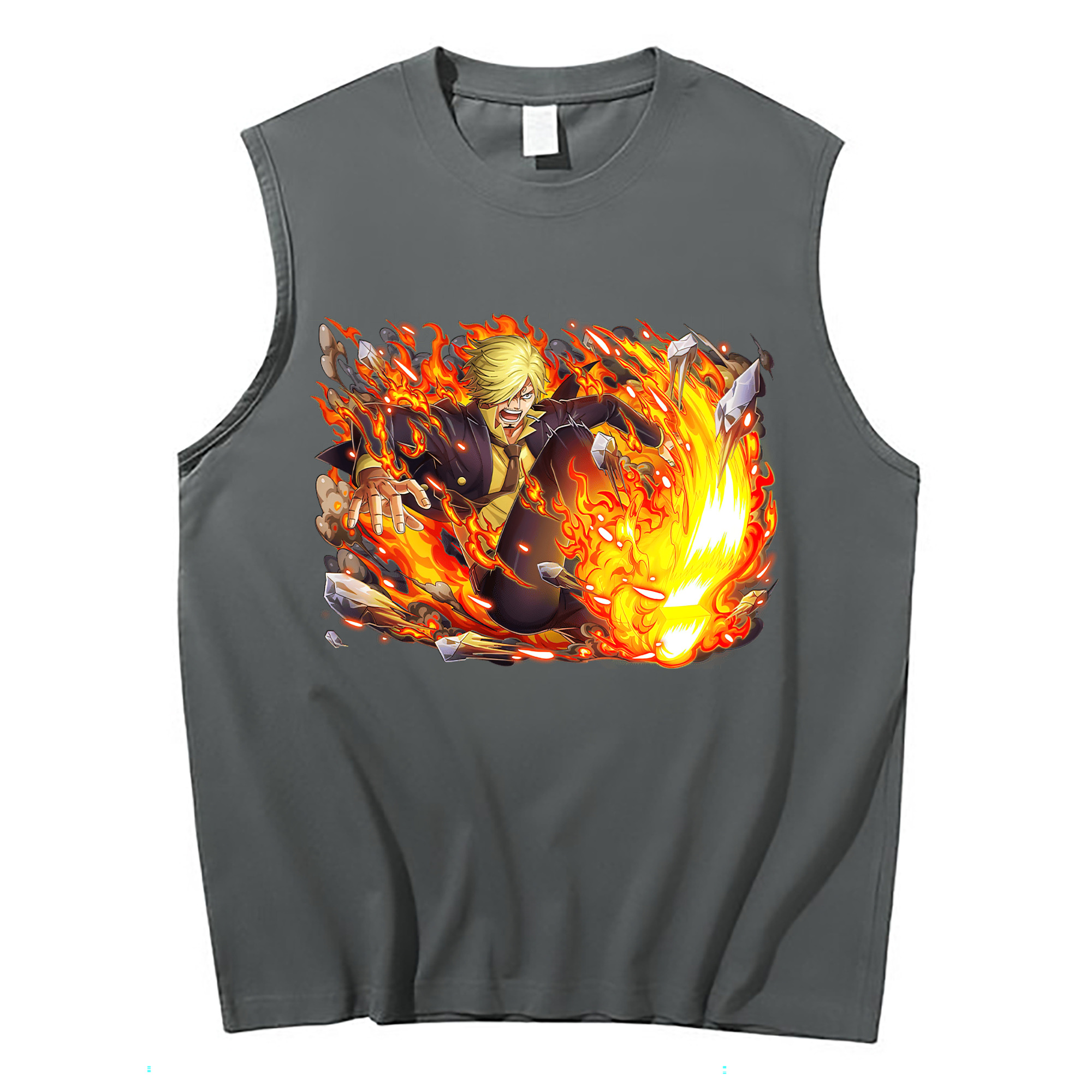 （画像用） ワンピース サンジ ONE PIECE Sanji コットン100％タンクトップ（フロントプリント）